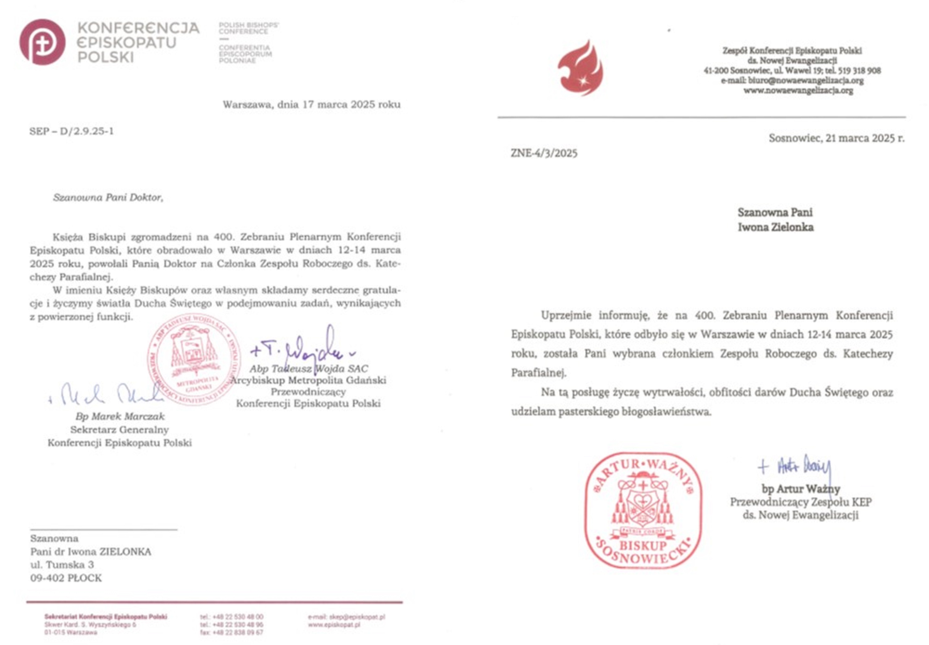 Sespół Katecheza Nominacja